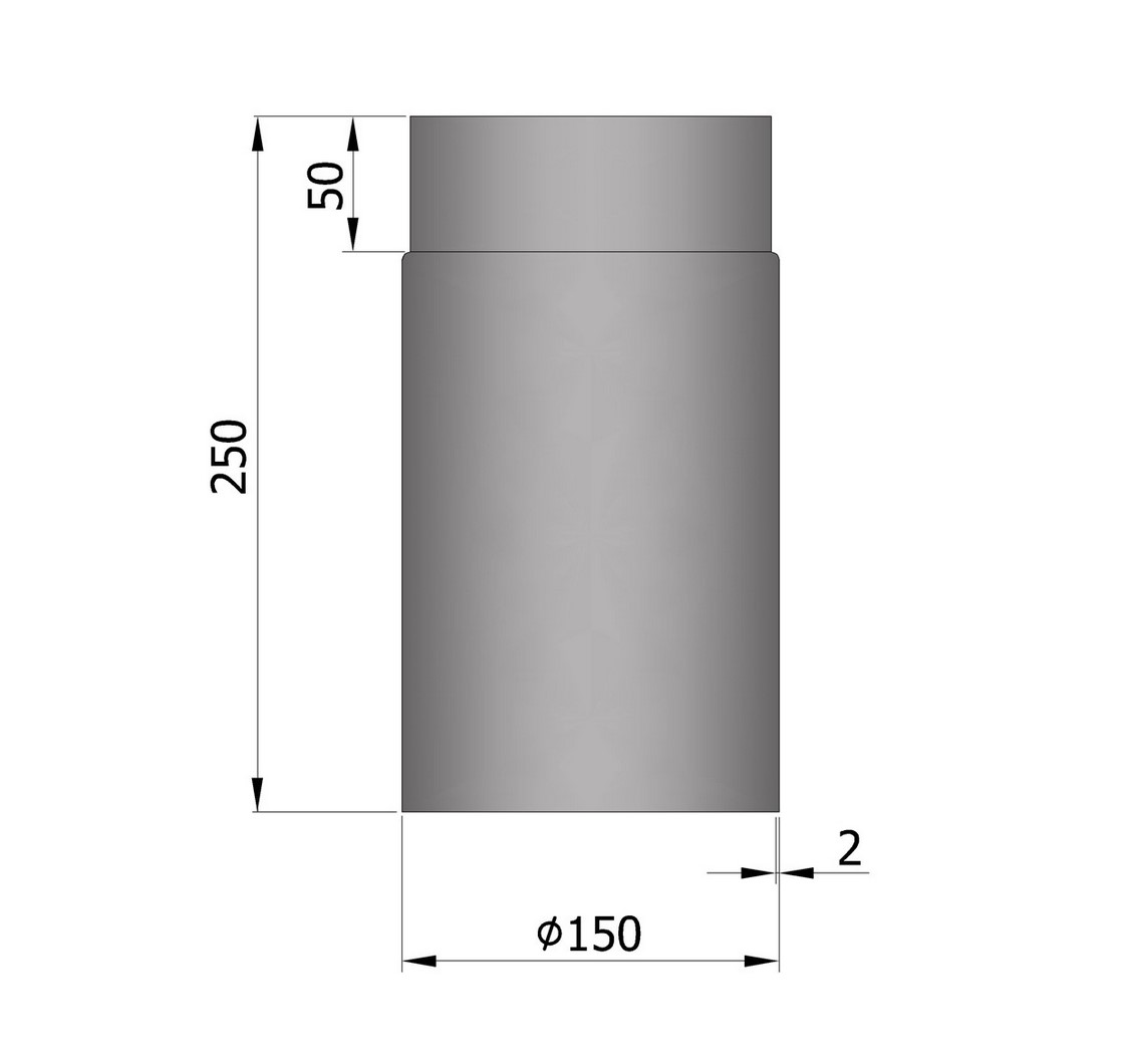 Rauchrohr 250 mm gussgrau DN150 Rauchrohr 250 mm gussgrau DN150