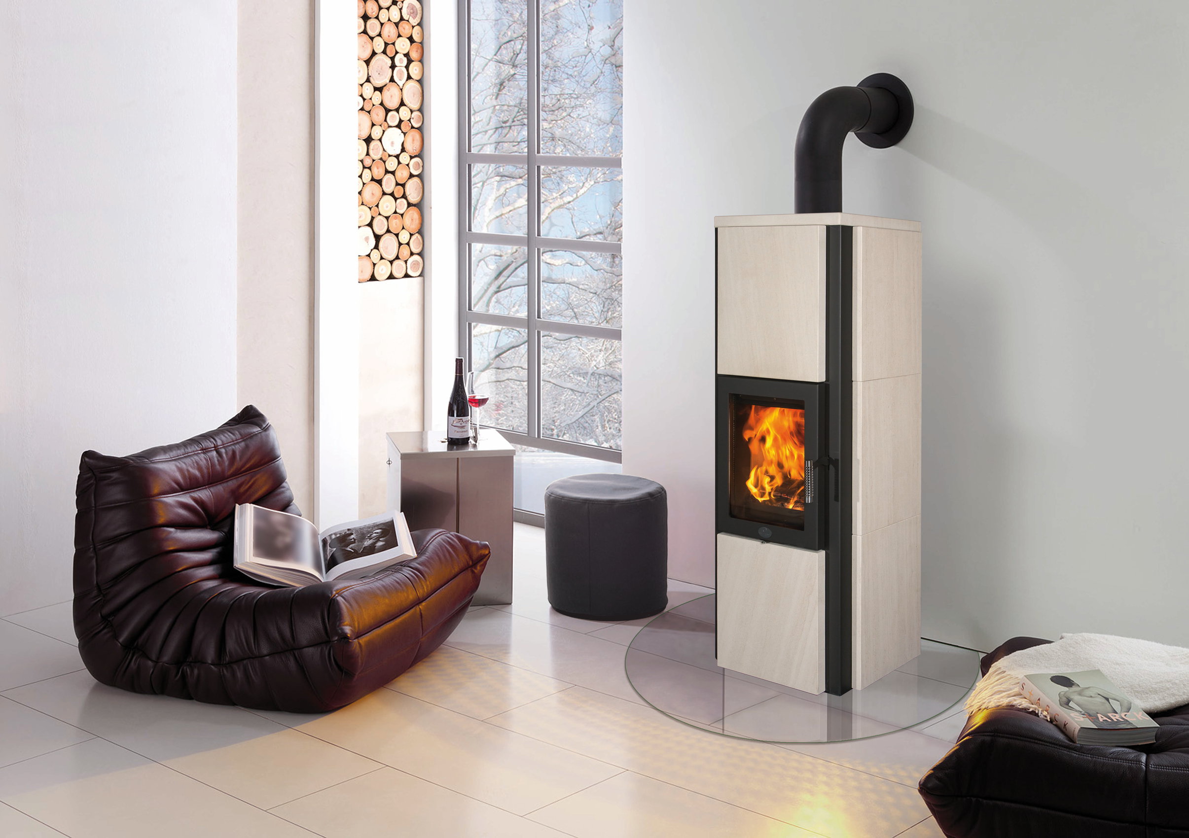 Stratos M Naturstein creme glatt Max Blank Kaminofen Stratos M Naturstein creme glatt Max Blank Kaminofen