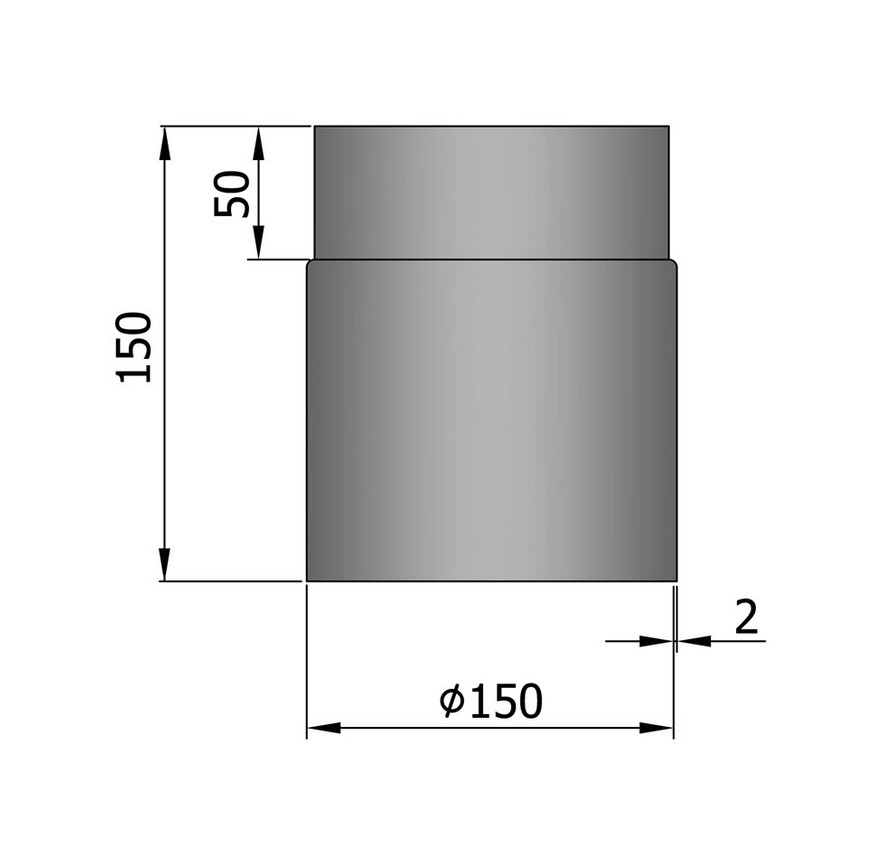 Rauchrohr 150 mm gussgrau DN150 Rauchrohr 150 mm gussgrau DN150