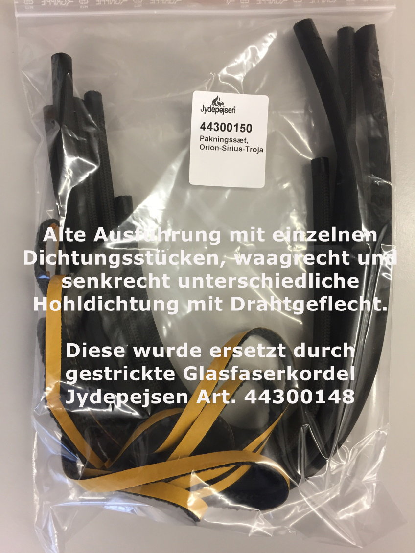 Dichtungssatz Tür und Glas für Jydepejsen Orion, Sirius, Troja 44-45-46