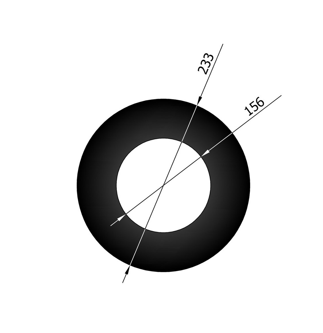 Wandblende 38 mm Rand DN150 schwarz Wandblende 38 mm Rand DN150 schwarz